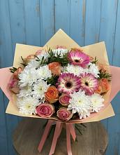 Букет цветов из:  Розы, Герберы и Хризантемы #REPLACE_PRED# Кадникове