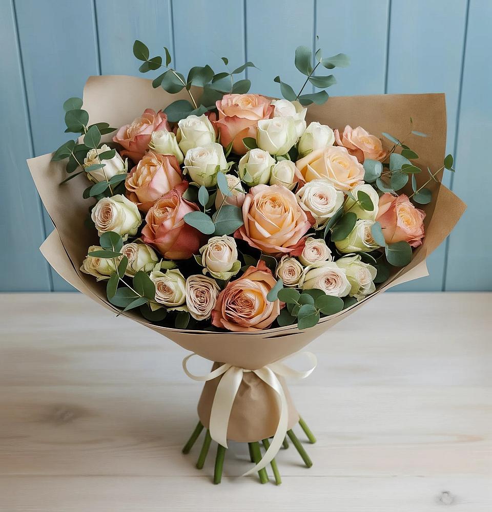 Букет цветов из: Альстромерии и Розы в Кадникове