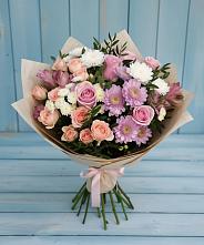 Букет цветов из:  Хризантемы, Розы и Альстромерии в Кадникове