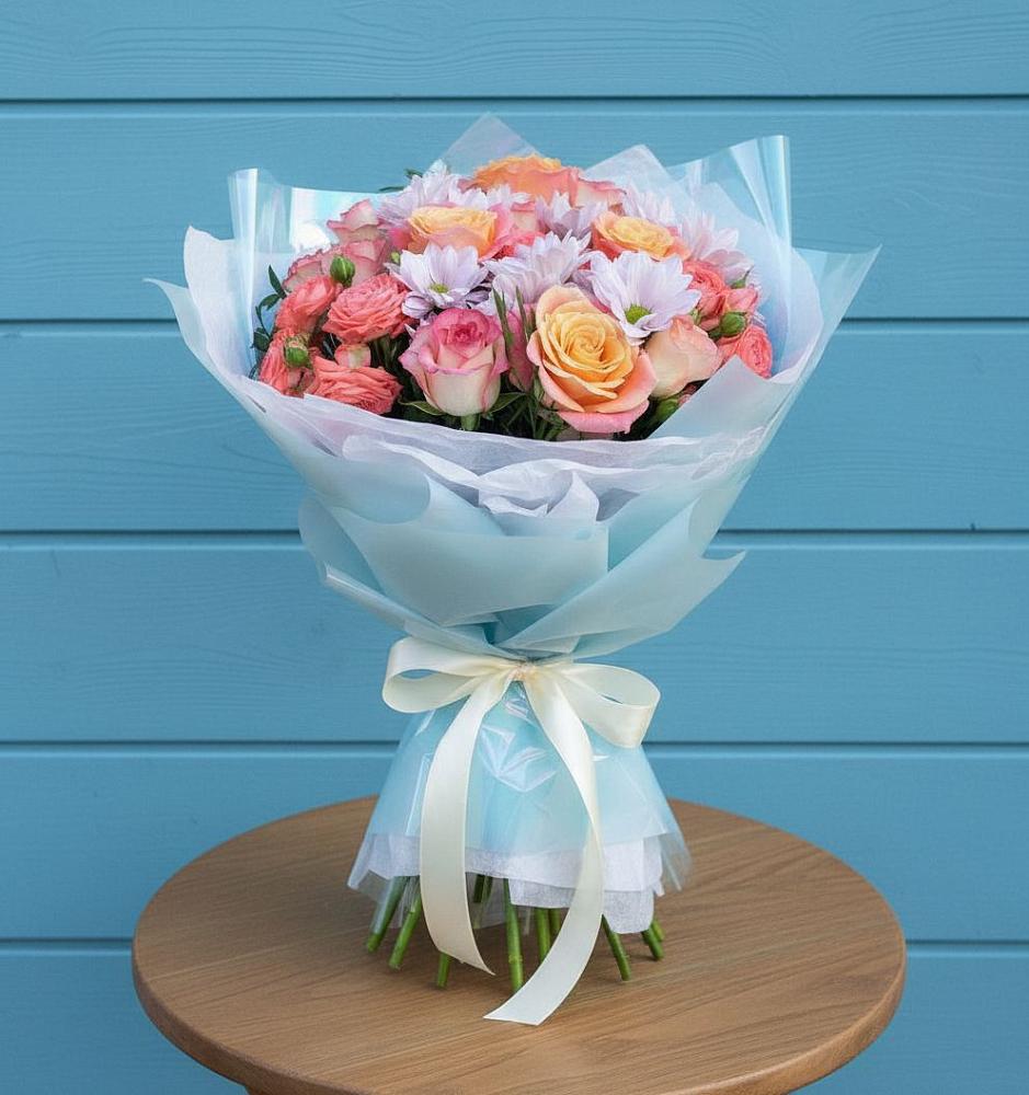 Букет цветов из: Хризантемы и Розы в Кадникове