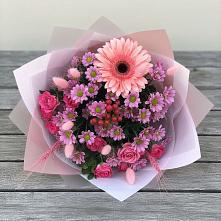 Букет цветов из:  Розы, Герберы и Хризантемы в Кадникове
