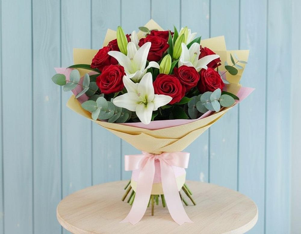 Букет цветов из: Лилии и Розы в Кадникове